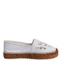 Dolce &amp; Gabbana White Logo Eyelet Slip On Espadrilles Shoes