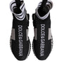 Dolce & Gabbana Black Gray Sorrento Socks Women Sneakers Shoes