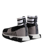 Dolce & Gabbana Black Gray Sorrento Socks Women Sneakers Shoes
