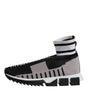Dolce & Gabbana Black Gray Sorrento Socks Women Sneakers Shoes