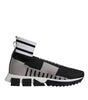 Dolce & Gabbana Black Gray Sorrento Socks Women Sneakers Shoes