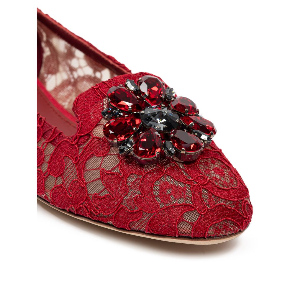 Ballerines en viscose rouge Dolce &amp; Gabbana
