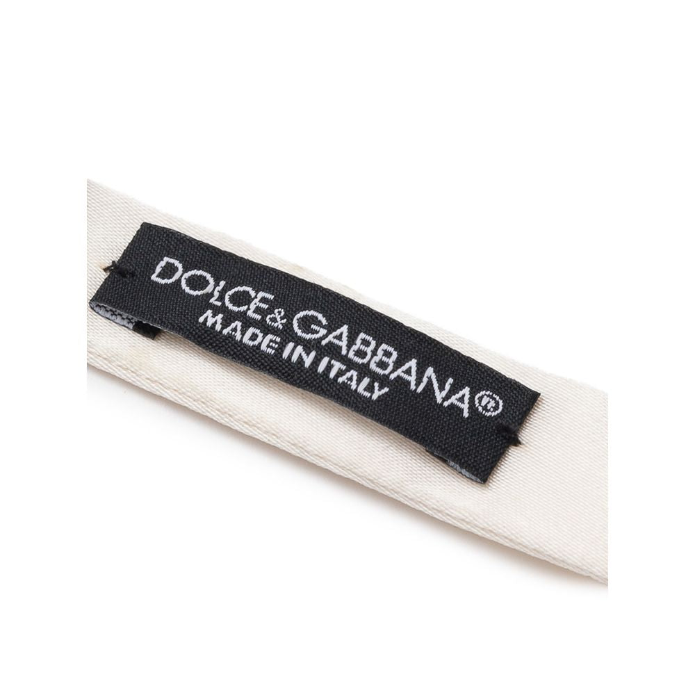 Dolce &amp; Gabbana White Silk Bowty