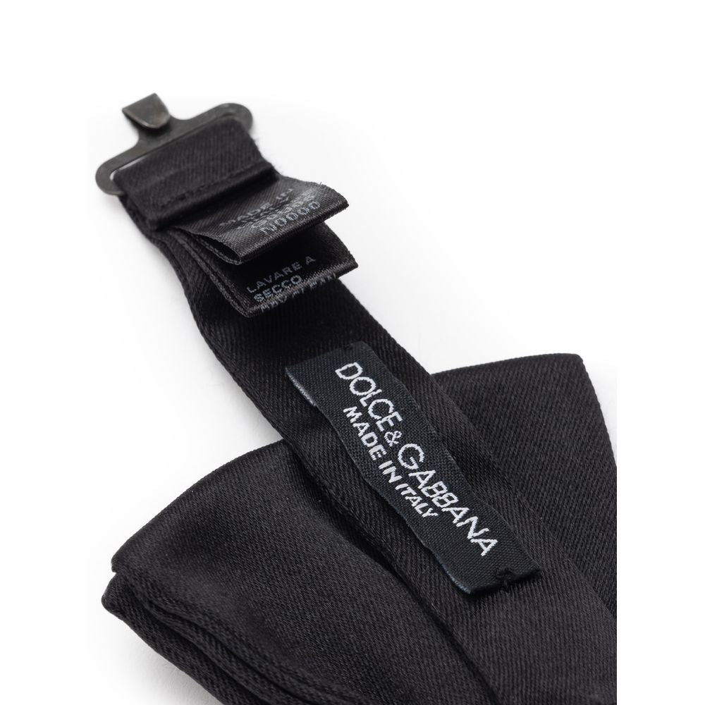 Dolce &amp; Gabbana Black Silk Bowty