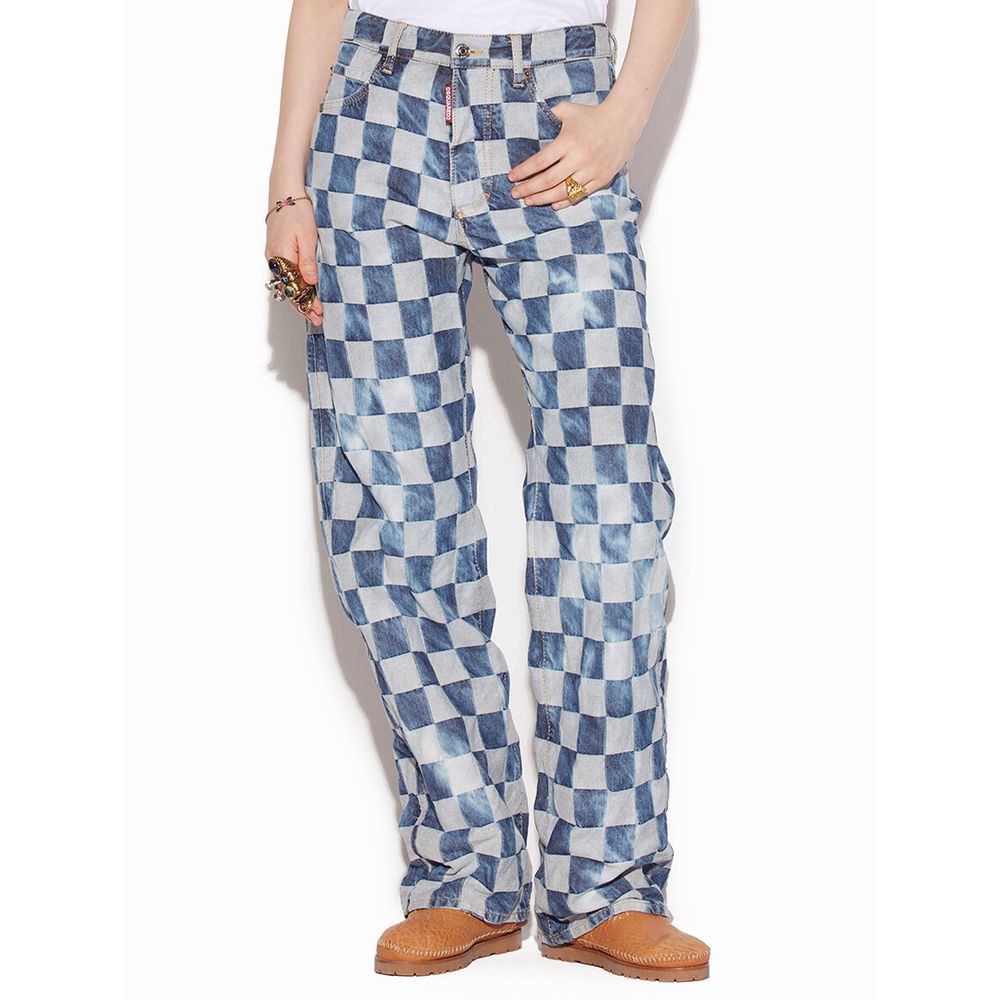 Dsquared² Blue Cotton Relaxed Fit Jean