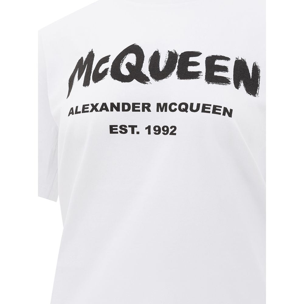 T-shirt en coton blanc Alexander McQueen