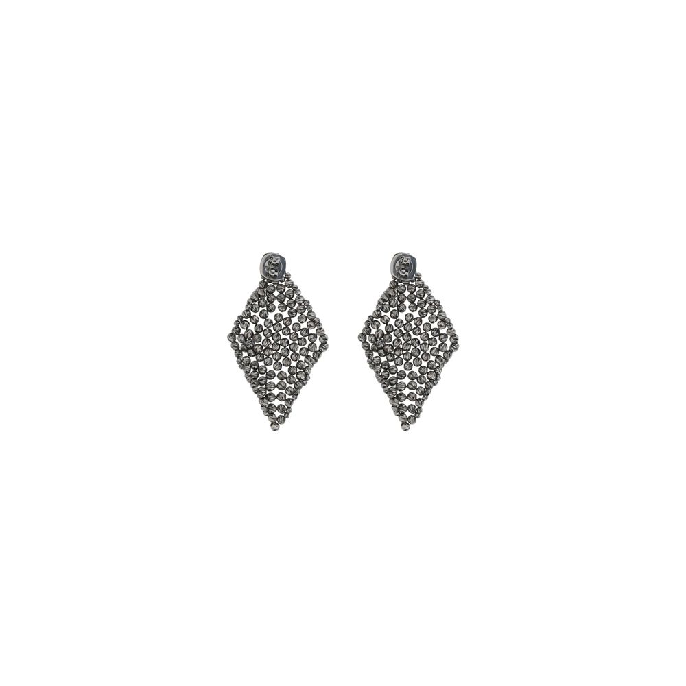 Boucles d'oreilles en argent facetté Brunello Cucinelli