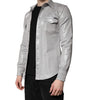 Dolce & Gabbana Metallic Gray Cotton Button Down Shirt