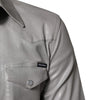 Dolce & Gabbana Metallic Gray Cotton Button Down Shirt
