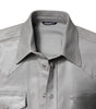 Dolce & Gabbana Metallic Gray Cotton Button Down Shirt