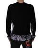 Dolce & Gabbana Black Camouflage V-neck Pullover Sweater