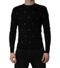 Dolce & Gabbana Black Pineapple Crew Neck Pullover Sweater