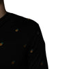 Dolce & Gabbana Black Pineapple Crew Neck Pullover Sweater