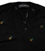 Dolce & Gabbana Black Pineapple Crew Neck Pullover Sweater