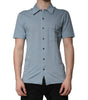Polo décontracté à boutons en coton bleu Dolce &amp; Gabbana pour homme