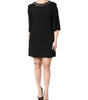 Dolce & Gabbana Black Crystal Embellished Round Neck Mini Dress