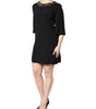 Dolce & Gabbana Black Crystal Embellished Round Neck Mini Dress