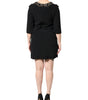 Dolce & Gabbana Black Crystal Embellished Round Neck Mini Dress