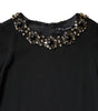 Dolce & Gabbana Black Crystal Embellished Round Neck Mini Dress