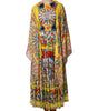 Dolce & Gabbana Multicolour Carretto Print Kaftan Twill Dress