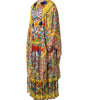 Dolce & Gabbana Multicolour Carretto Print Kaftan Twill Dress