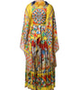Dolce & Gabbana Multicolour Carretto Print Kaftan Twill Dress