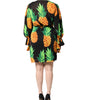 Dolce & Gabbana Black Silk Pineapple Draped Print Wrap Dress