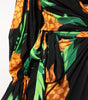 Dolce & Gabbana Black Silk Pineapple Draped Print Wrap Dress
