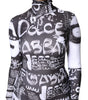 Dolce & Gabbana Black Logo Turtleneck Bodycon Jumpsuit Dress