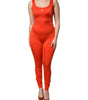 Dolce & Gabbana Orange Sleeveless Bodycon Jumpsuit Dress