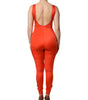 Dolce & Gabbana Orange Sleeveless Bodycon Jumpsuit Dress