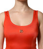 Dolce & Gabbana Orange Sleeveless Bodycon Jumpsuit Dress
