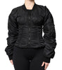 Dolce & Gabbana Black Nylon Full Zip Bustier Corset Jacket