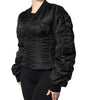 Dolce & Gabbana Black Nylon Full Zip Bustier Corset Jacket
