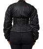 Dolce & Gabbana Black Nylon Full Zip Bustier Corset Jacket