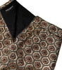 Mini-jupe trapèze en brocart de polyester marron Dolce &amp; Gabbana