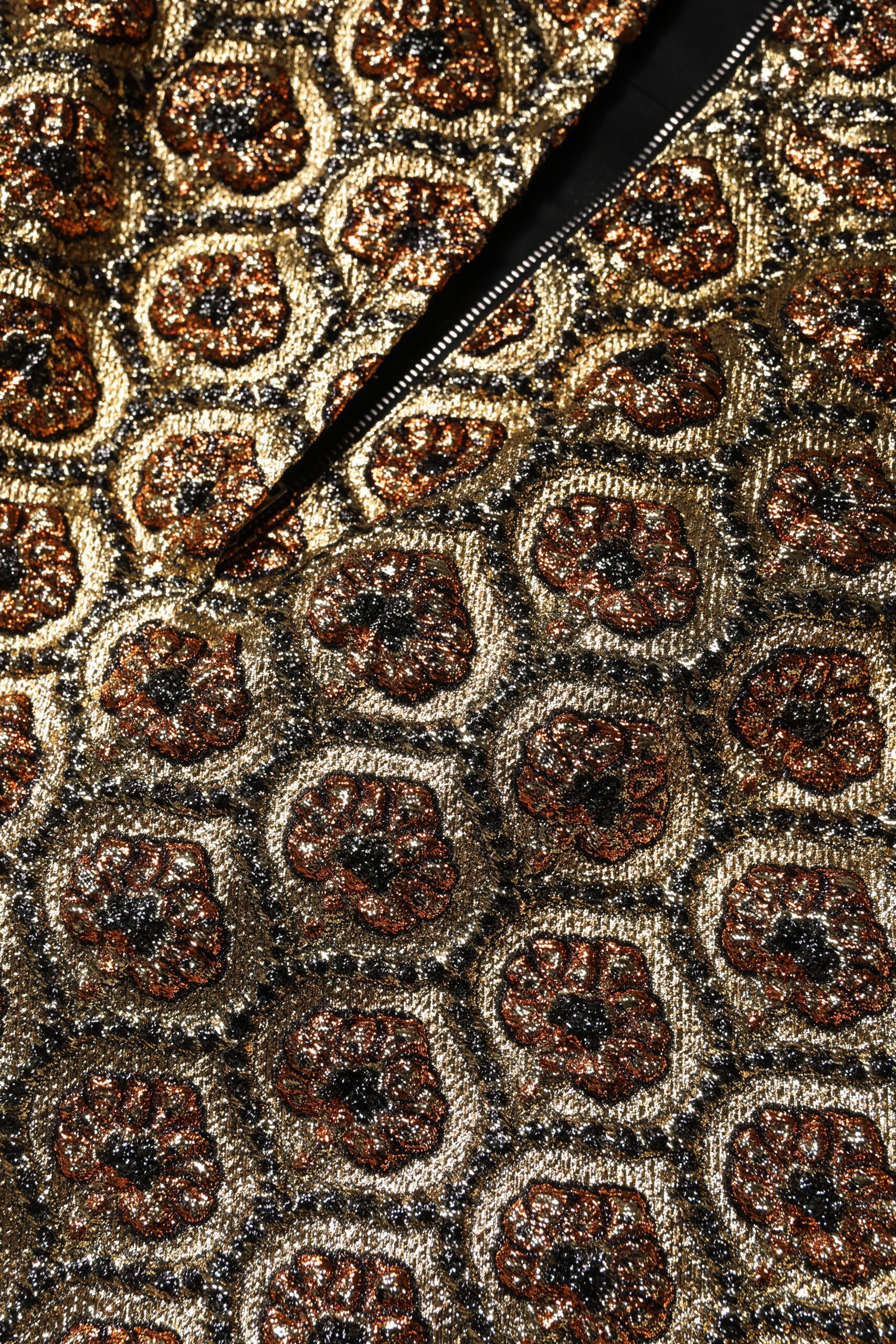 Mini-jupe trapèze en brocart de polyester marron Dolce &amp; Gabbana