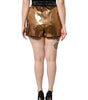 Short taille haute Dolce & Gabbana métallisé doré pour femme