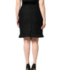 Mini-jupe crayon taille haute à franges en laine noire Dolce &amp; Gabbana