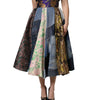 Jupe midi taille haute patchwork multicolore Dolce &amp; Gabbana