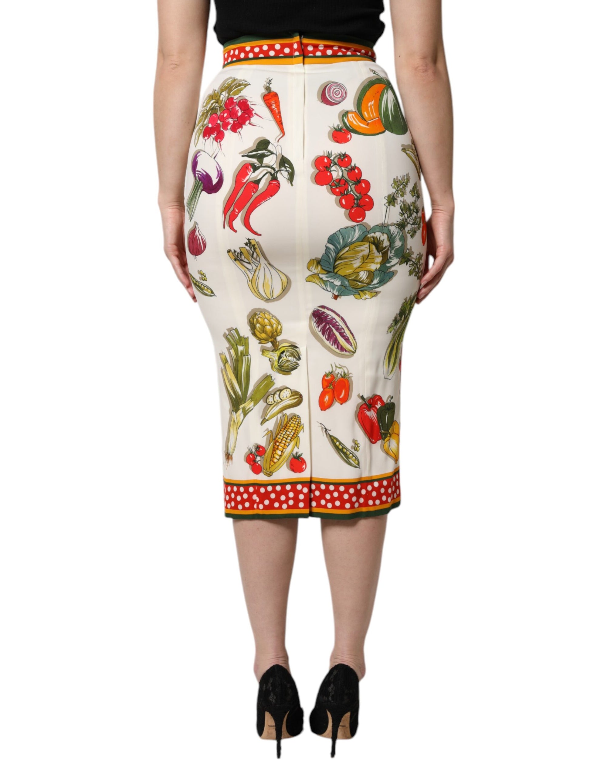 Jupe crayon mi-longue taille haute multicolore Dolce &amp; Gabbana