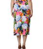 Dolce &amp; Gabbana Multicolor Floral Print High Waist Midi Skirt