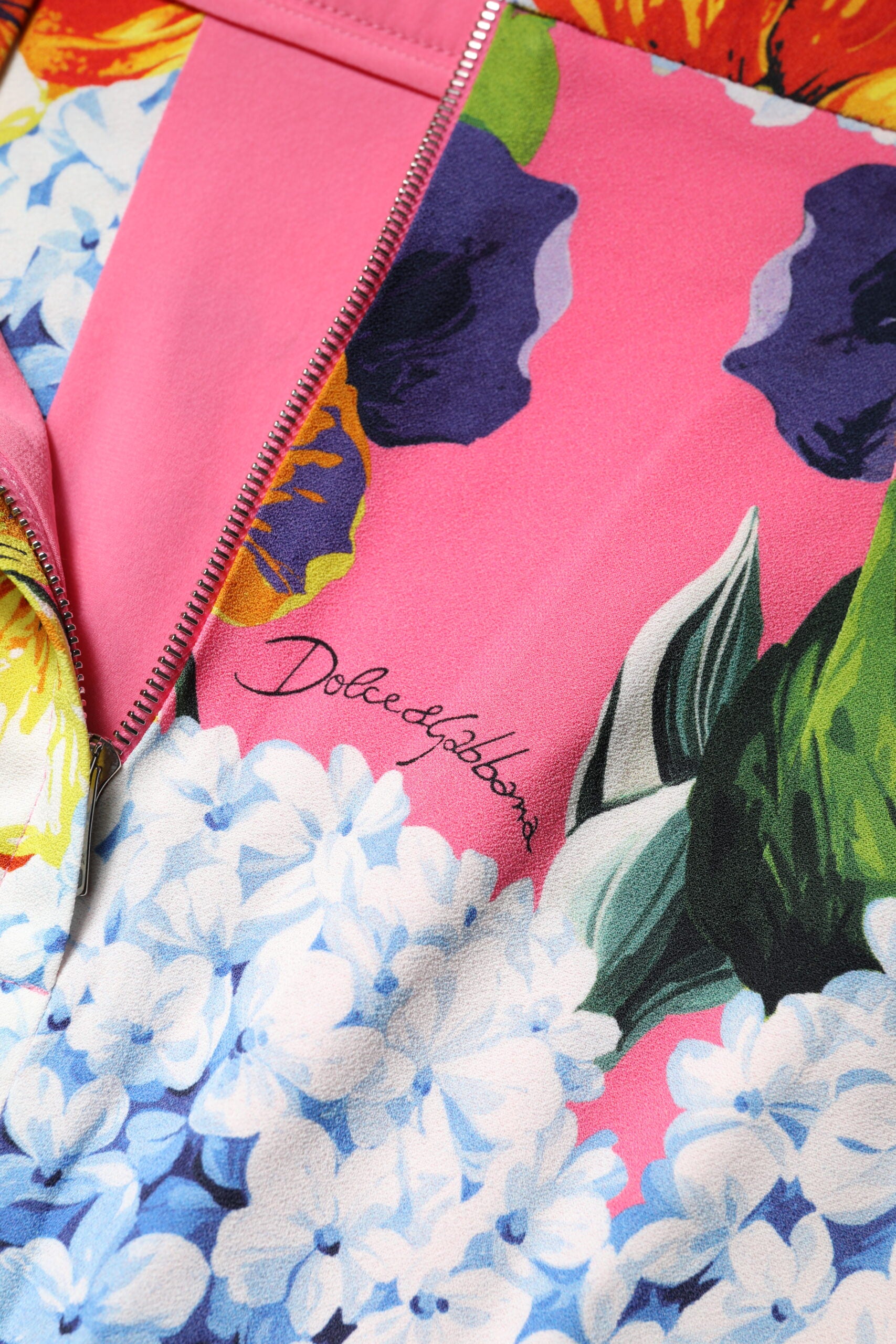 Dolce &amp; Gabbana Multicolor Floral Print High Waist Midi Skirt