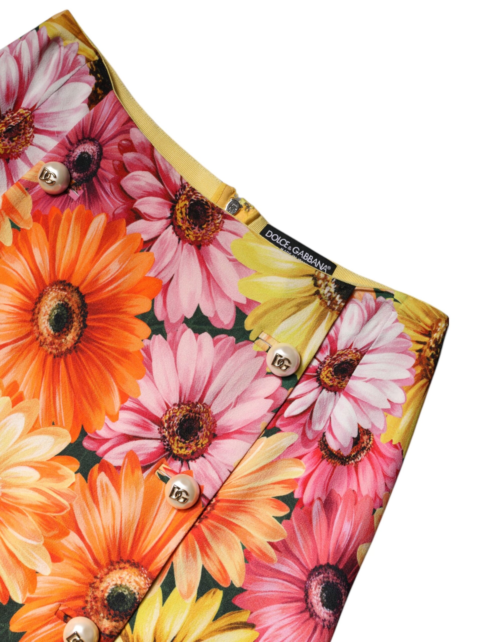 Mini-jupe taille haute à fleurs multicolores Dolce &amp; Gabbana