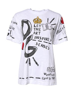 Dolce & Gabbana White Short-Sleeved Printed Jersey T-shirt