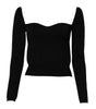 Dolce & Gabbana Black Square Neckline Long Sleeves Sweater