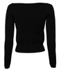 Dolce & Gabbana Black Square Neckline Long Sleeves Sweater