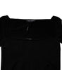 Dolce & Gabbana Black Square Neckline Long Sleeves Sweater