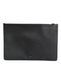 Dolce &amp; Gabbana Black Calfskin Crown Embellished Clutch Pouch Bag