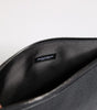 Dolce &amp; Gabbana Black Calfskin Crown Embellished Clutch Pouch Bag